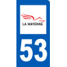 Autocollants : immatriculation motard 53 de la Mayenne