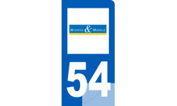 Autocollants : immatriculation motard 54 de la Meurthe et Moselle