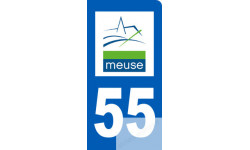 Autocollants : immatriculation motard 55 de la Meuse