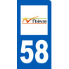 Autocollants : immatriculation motard 58 de la Nièvre
