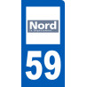 immatriculation motard 59 le Nord - Sticker/autocollant