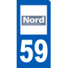 Autocollants : immatriculation motard 59 du Nord