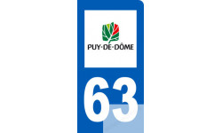 Autocollants : immatriculation motard 63 du Puy de Dôme