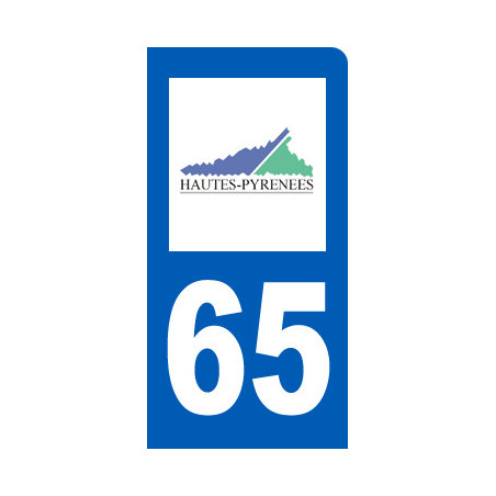 Autocollants : immatriculation motard 65 des Hautes Pyrénées