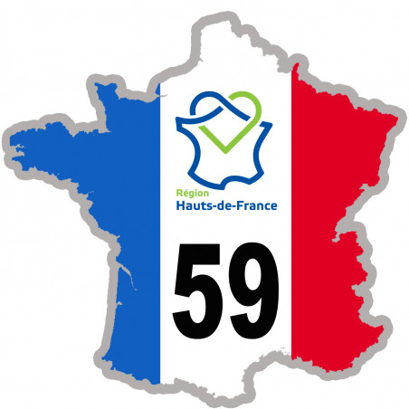 59 France Hauts-de-France - 5x5cm - Sticker/autocollant