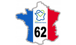 62 France Hauts-de-France - 10x10cm - Sticker/autocollant