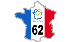 Autocollants : 62 France région Hauts-de-France