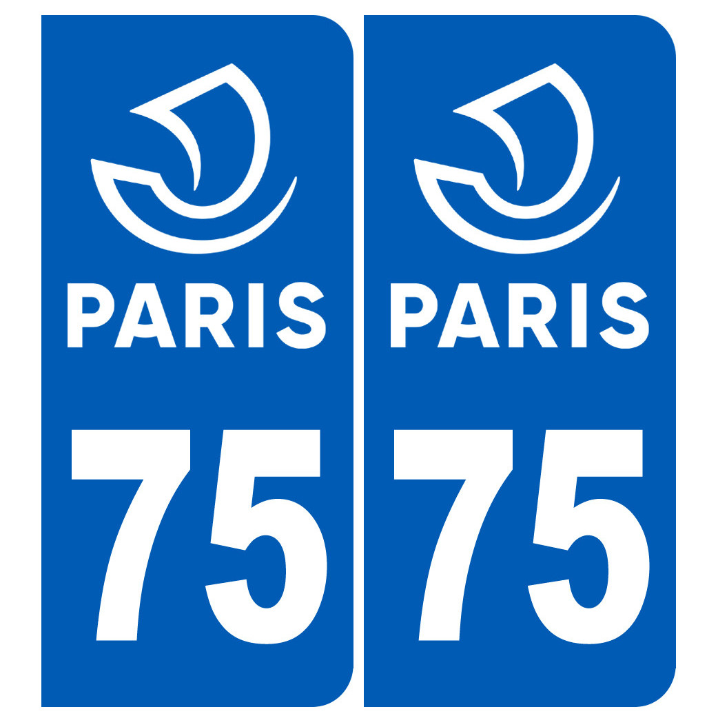 immatriculation 75 Paris - Sticker/autocollant