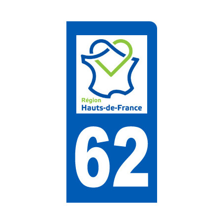 Autocollants : immatriculation motard 62 région Hauts-de-France