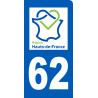 Autocollants : immatriculation motard 62 région Hauts-de-France