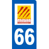 autocollant immatriculation motard 66 des Pyrénées Orientales