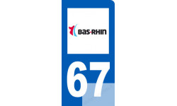 Autocollants : immatriculation motard 67 du Bas-Rhin