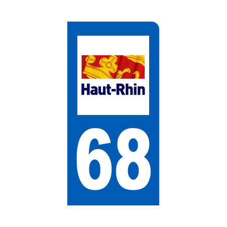 Autocollants : immatriculation motard 68 du Haut-Rhin
