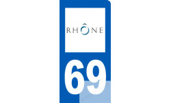 Autocollants : immatriculation motard 69 du Rhône