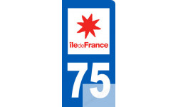 autocollant immatriculation motard 75 Ile de France