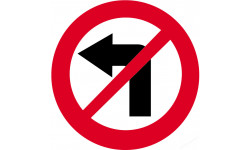 sticker autocollant interdit de tourner à gauche