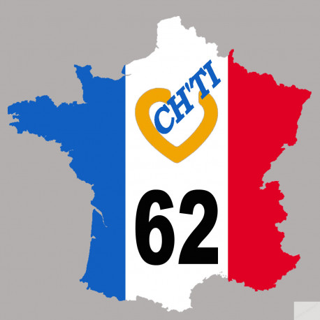 France ch'ti 62 (10x10cm) - Sticker/autocollant