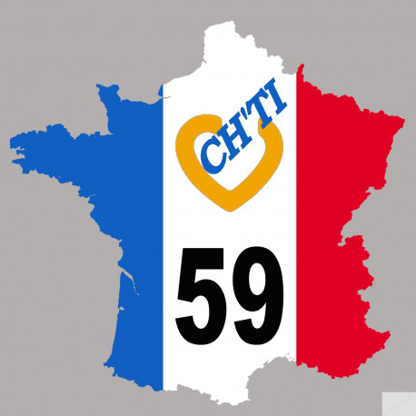 France ch'ti 59 (10x10cm) - Sticker/autocollant