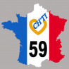 France ch'ti 59 (10x10cm) - Sticker/autocollant