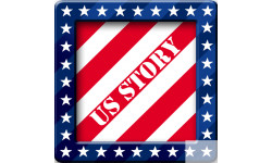 USA Story carré  - 20x20cm - Sticker/autocollant