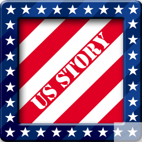 USA Story carré  - 20x20cm - Sticker/autocollant