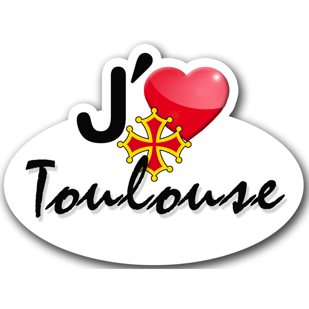 j'aime Toulouse - 15x11cm - Sticker/autocollant