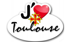 j'aime Toulouse - 15x11cm - Sticker/autocollant