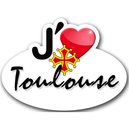 j'aime Toulouse - 15x11cm - Sticker/autocollant