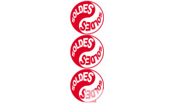 Série YIN YANG SOLDES rouge (3 stickers 9.5x9.5cm) - Sticker/autocollant