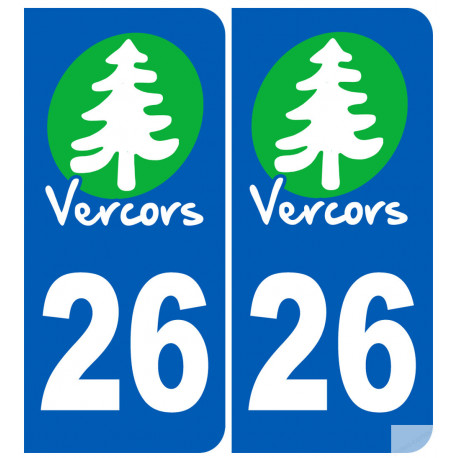 autocollant numéro immatriculation 26 (la Drôme) Vercors