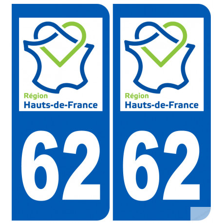 immatriculation 62 Hauts-de-France - Sticker/autocollant