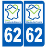 stickers autocollant 62 immatriculation Nord Pas de Calais région Hauts-de-France