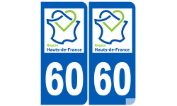 Logo autocollant 60 immatriculation de l'Oise region Picardie Hauts-de-France