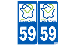 Autocollants : 59 immatriculation le Nord région Hauts-de-France