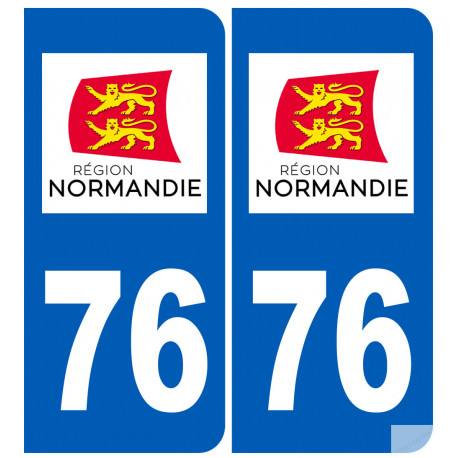 immatriculation 76 Normandie - Sticker/autocollant