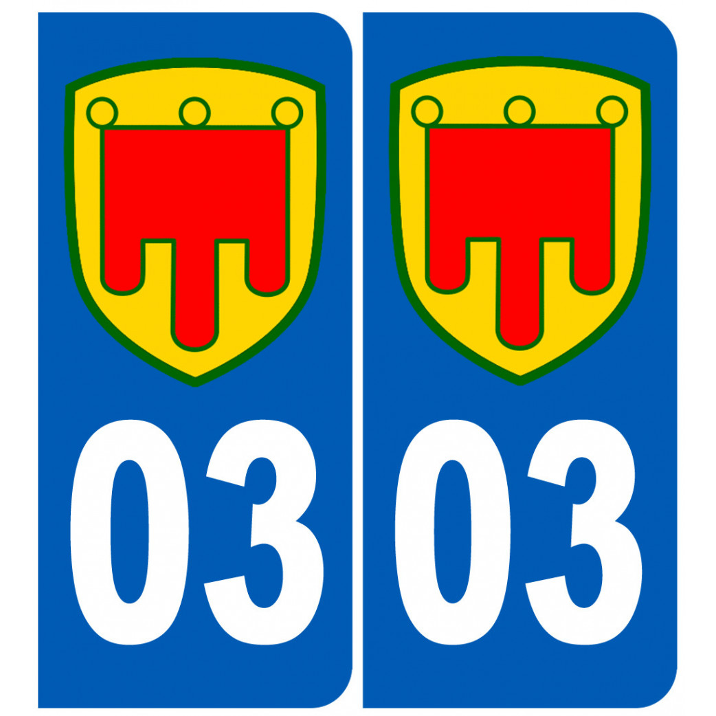 immatriculation 03 Auvergne - Sticker/autocollant