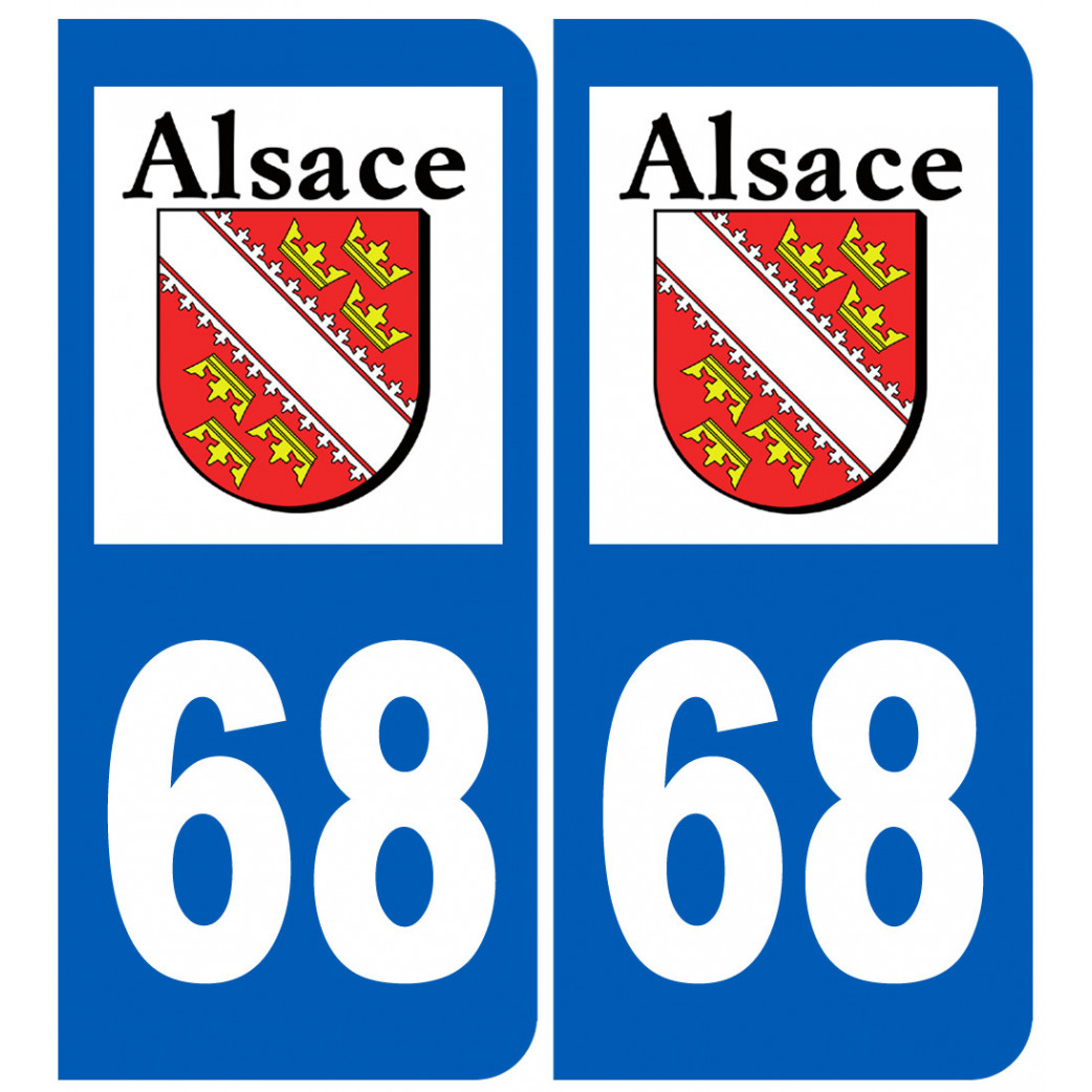 immatriculation 68 région - Sticker/autocollant