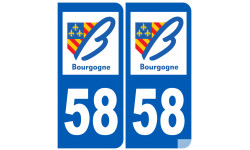 numéro immatriculation 58 région - Sticker/autocollant