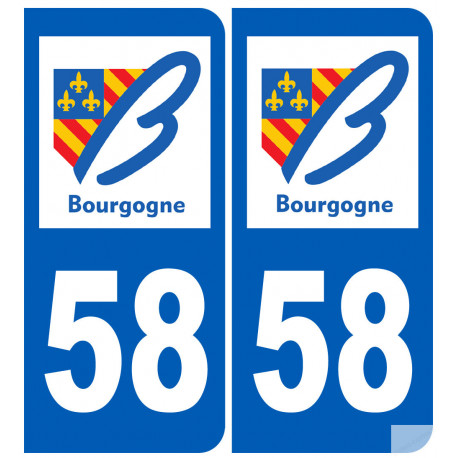 numéro immatriculation 58 région - Sticker/autocollant