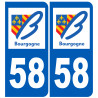 numéro immatriculation 58 région - Sticker/autocollant