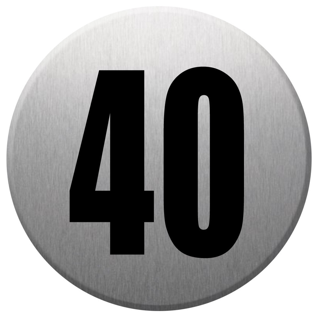 numéroderue40 - gris brossé 10x10cm - Sticker/autocollant