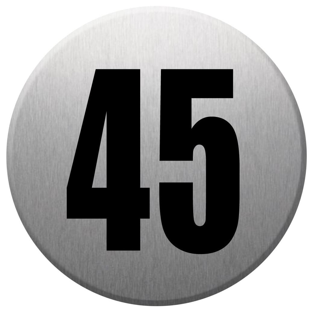 numéroderue45 - gris brossé 10x10cm - Sticker/autocollant