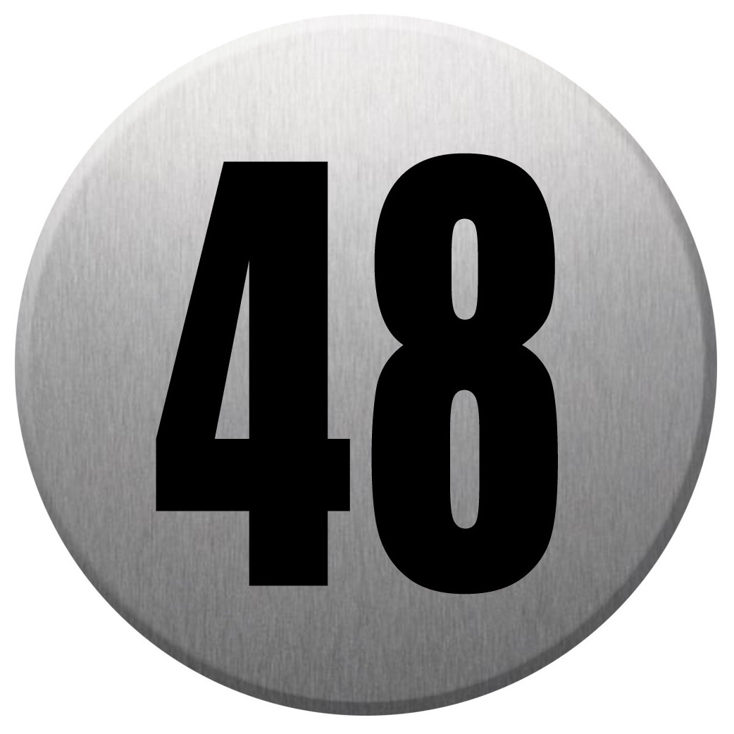 numéroderue48 - gris brossé 10x10cm - Sticker/autocollant