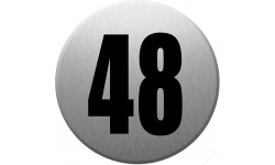 Sticker / autocollant : numéroderue48 - gris brossé