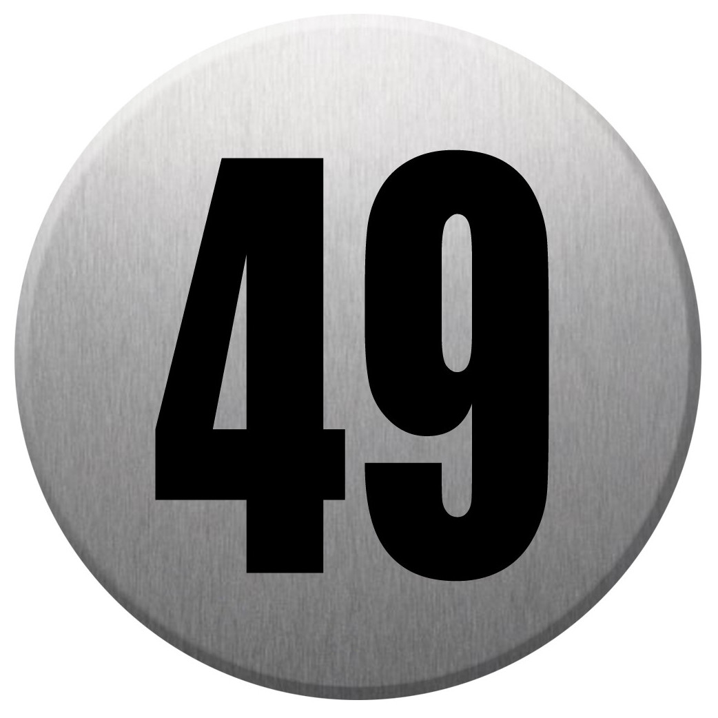 numéroderue49 - gris brossé 10x10cm - Sticker/autocollant