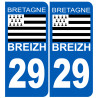 numero immatriculation 29 drapeau Breton