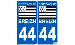 immatriculation 44 drapeau Breton - Sticker/autocollant