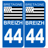 immatriculation 44 drapeau Breton - Sticker/autocollant