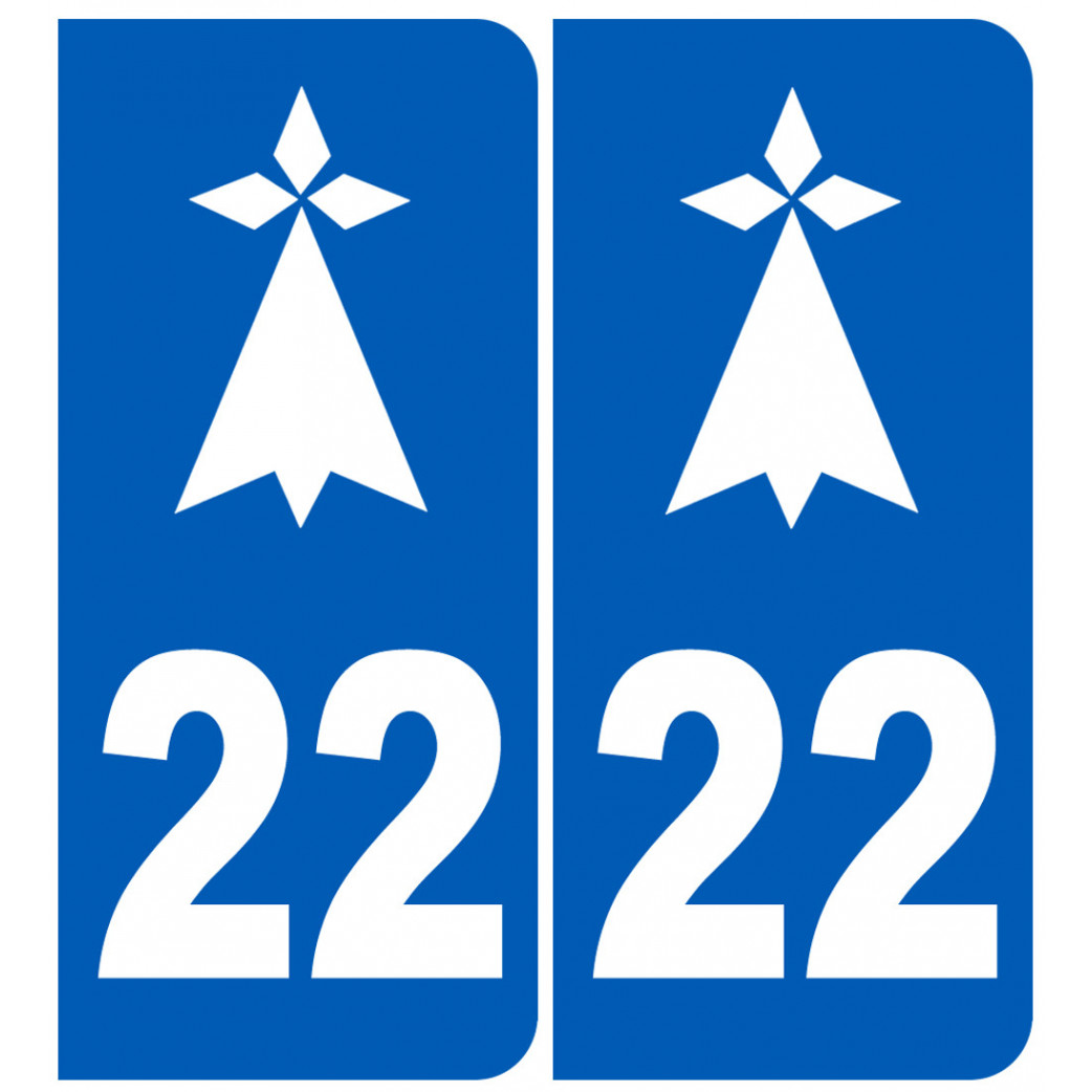 immatriculation 22 hermine (Côtes-d'Armor) - Sticker/autocollant