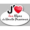 j'aime les Alpes-de-Haute-Provence -15x11cm - Sticker/autocollant